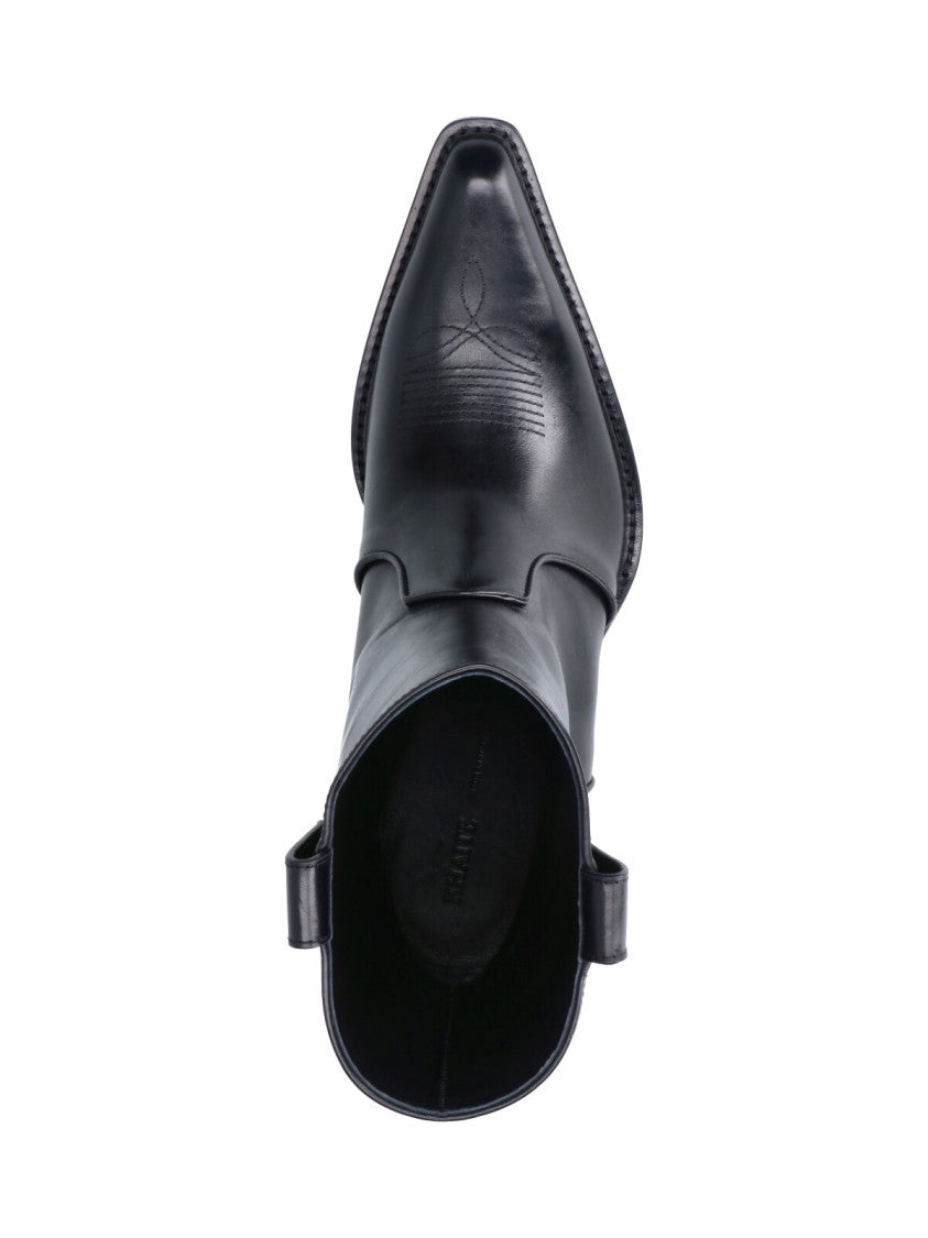 Khaite Black Klive Pointed-Toe Glossy Leather Boots