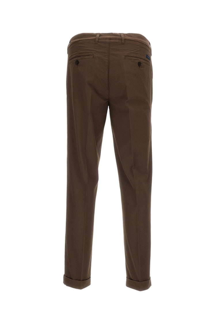 Fay Brown Stretch Cotton Slim-Fit Trousers