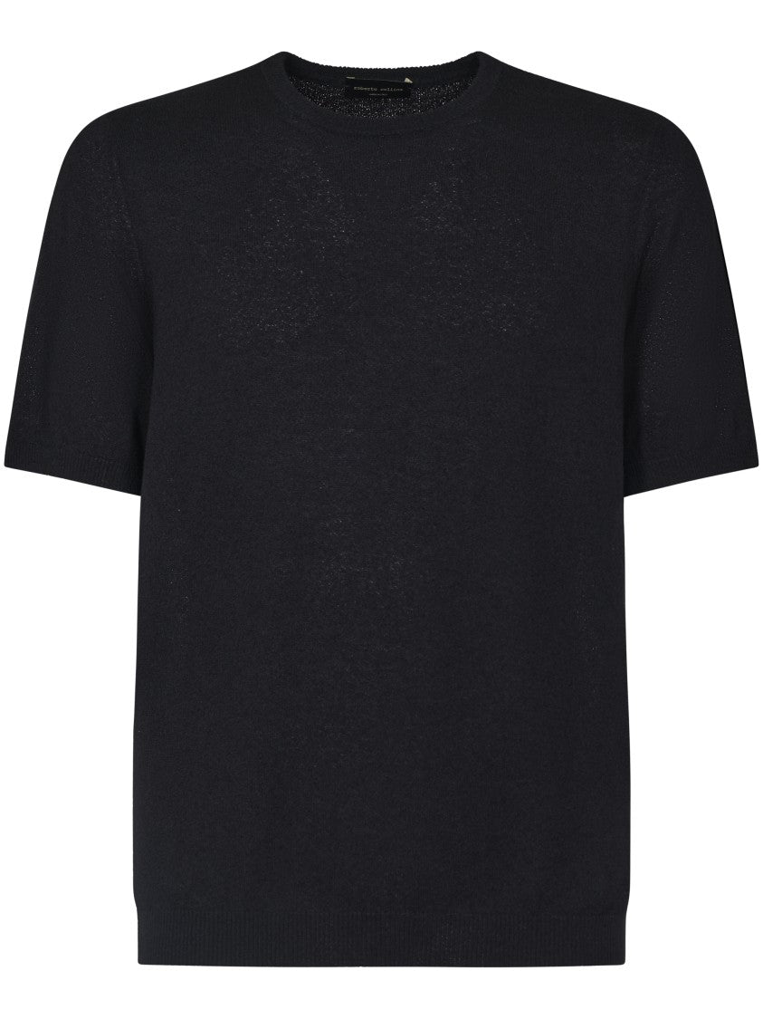 Roberto Collina Relaxed-Fit Black T-Shirt With Crew Neckline