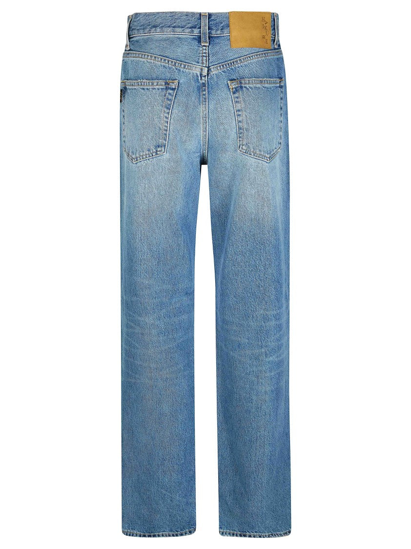 Haikure Light Blue Faded Straight-Leg Jeans