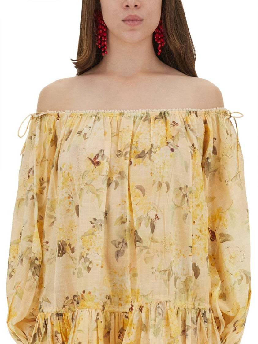 Zimmermann Cascadian Off-The-Shoulder Mini Dress