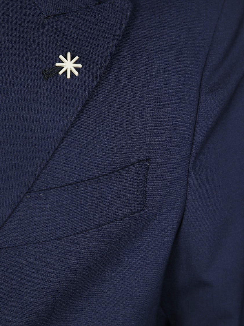 Manuel Ritz Deep Navy Double Breasted Wool Suit