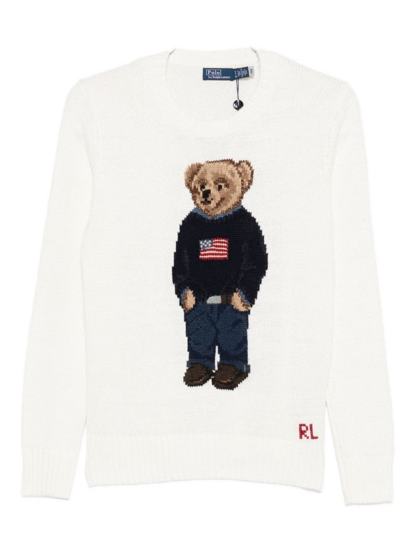 Polo Ralph Lauren Intarsia-Knit Sweater With Embroidered Polo Bear