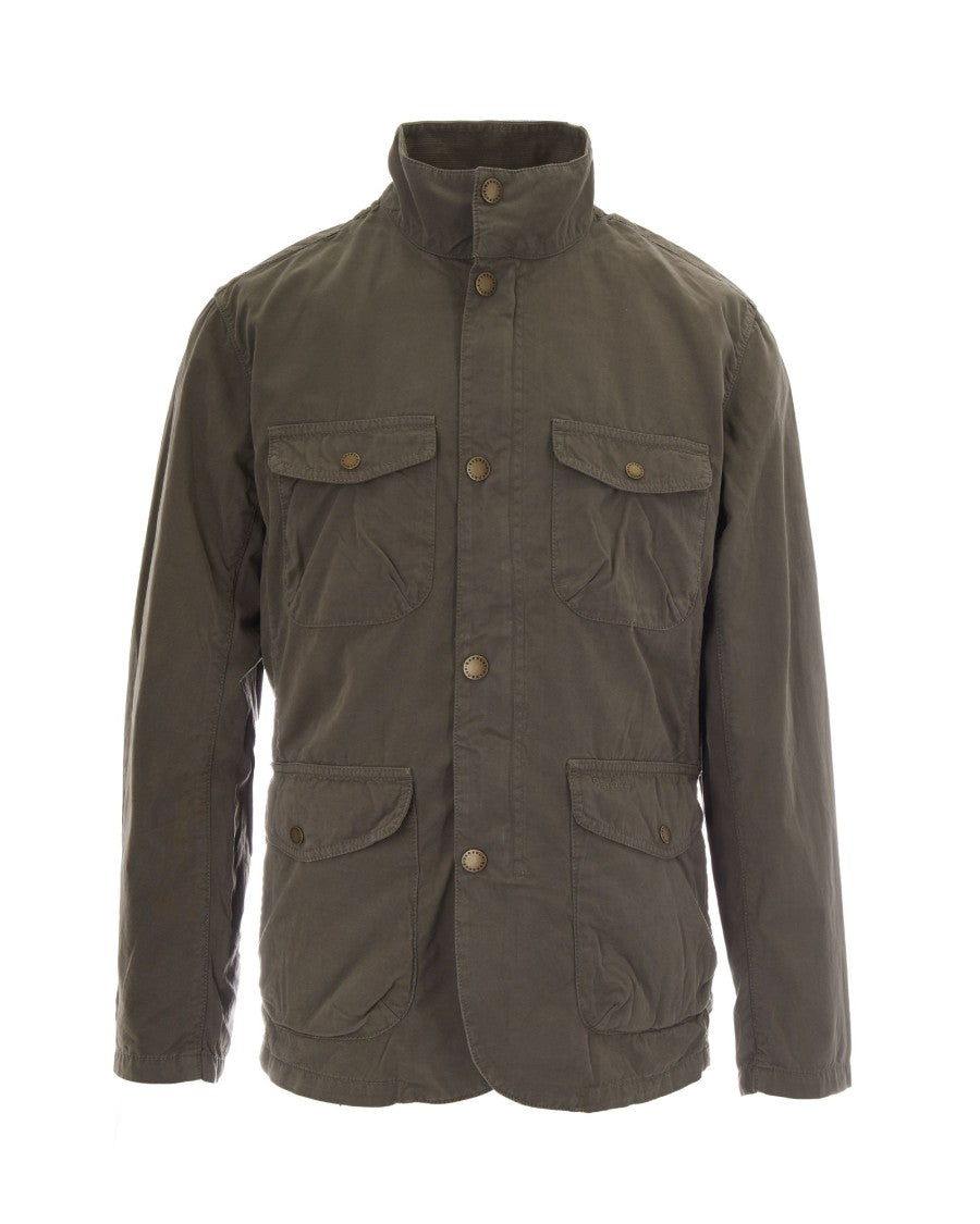 Barbour Tailored Casual Jacket In Dusty Olive Cotton
