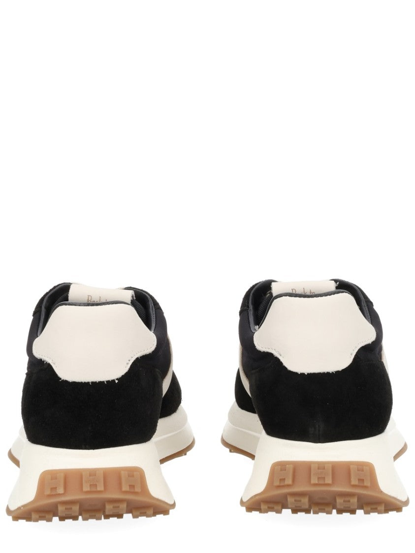 Hogan Black H641 Contrasting White Accents Sneakers