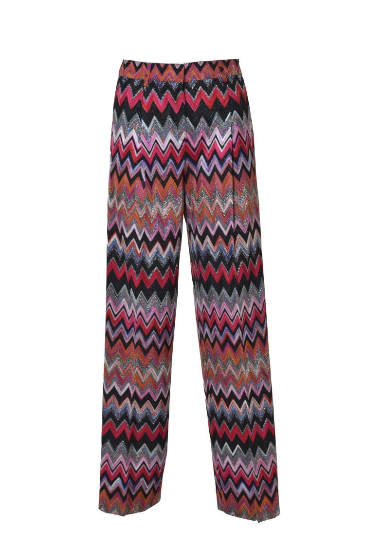 Missoni Zig Zag Pattern Lurex Knit Pants