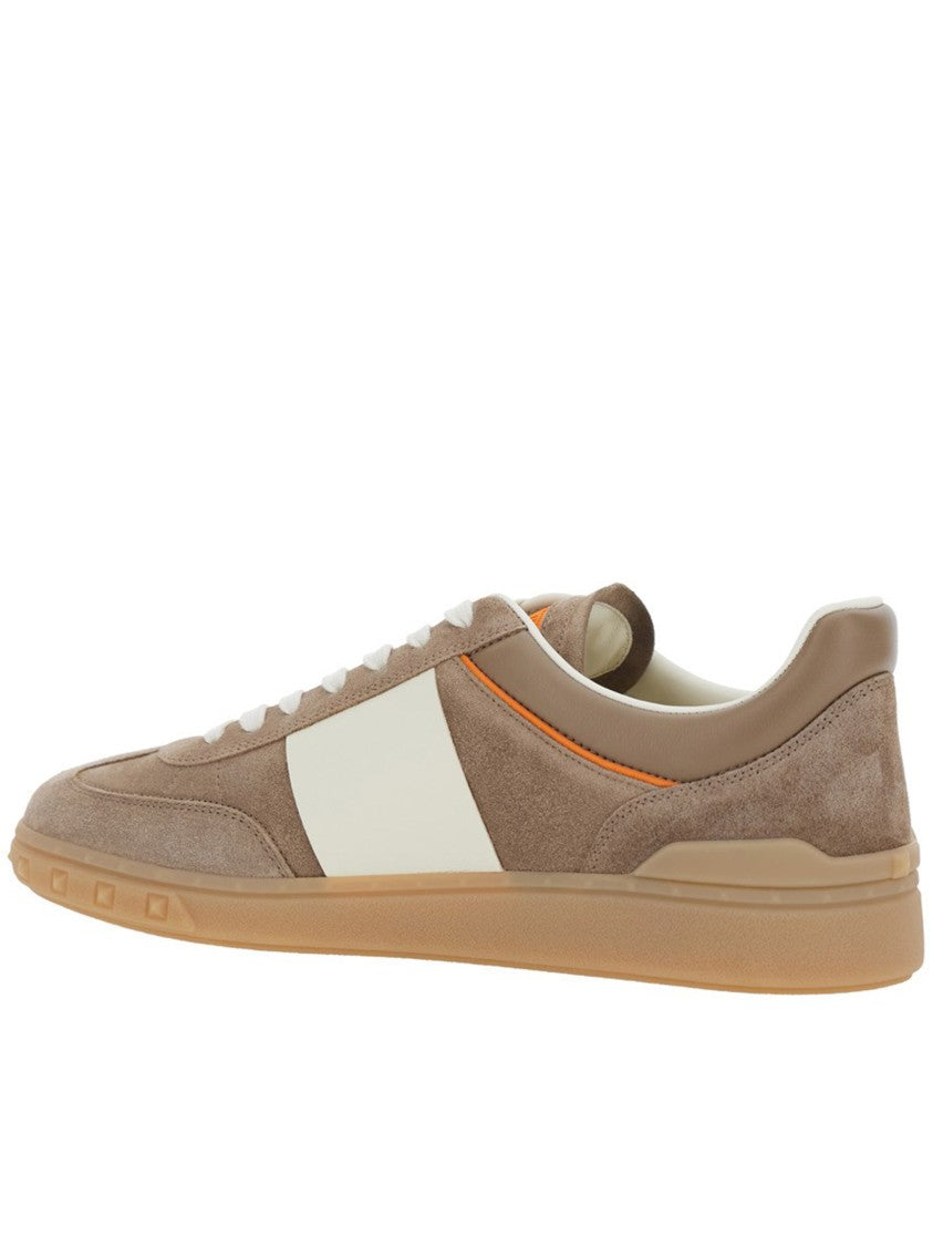 Valentino Taupe Sneakers Suede Leather Gum Sneakers
