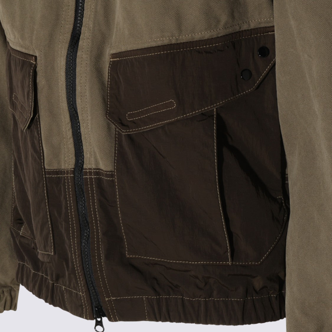 Stone Island Two-Tone Casual Jacket With High Collar