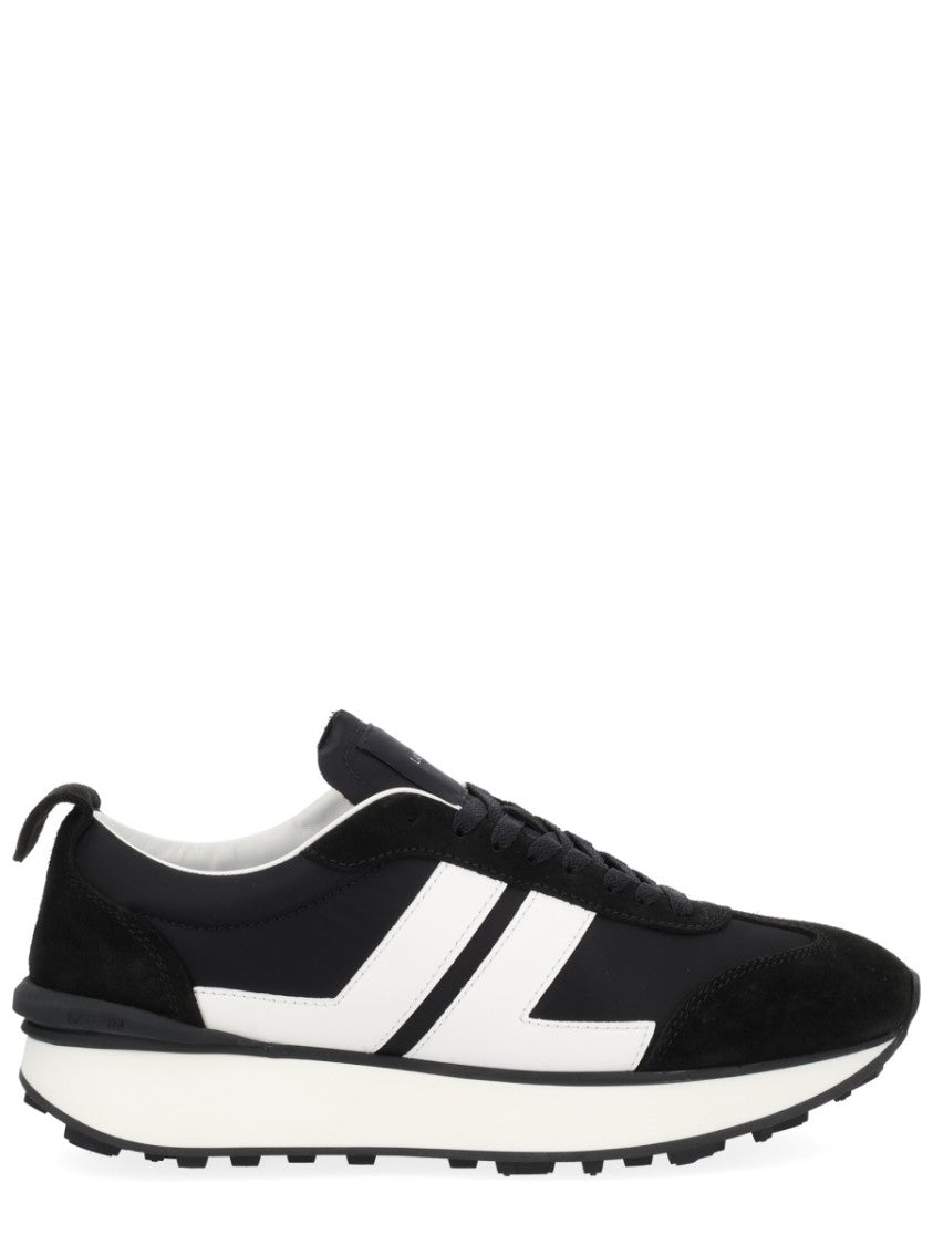 Lanvin Black Leather Bumpr Geometric Sneakers