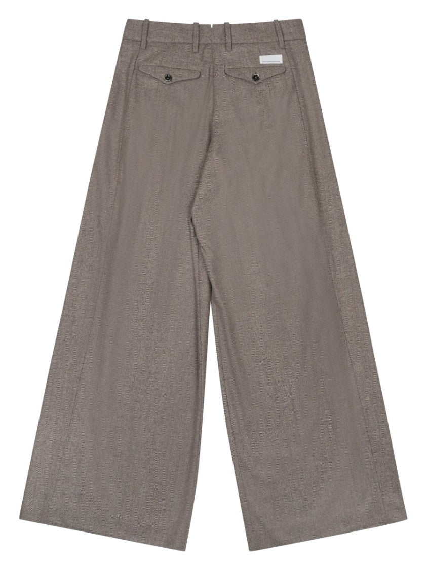 Nine In The Morning High-Waisted Wool Blend Wide-Leg Trousers