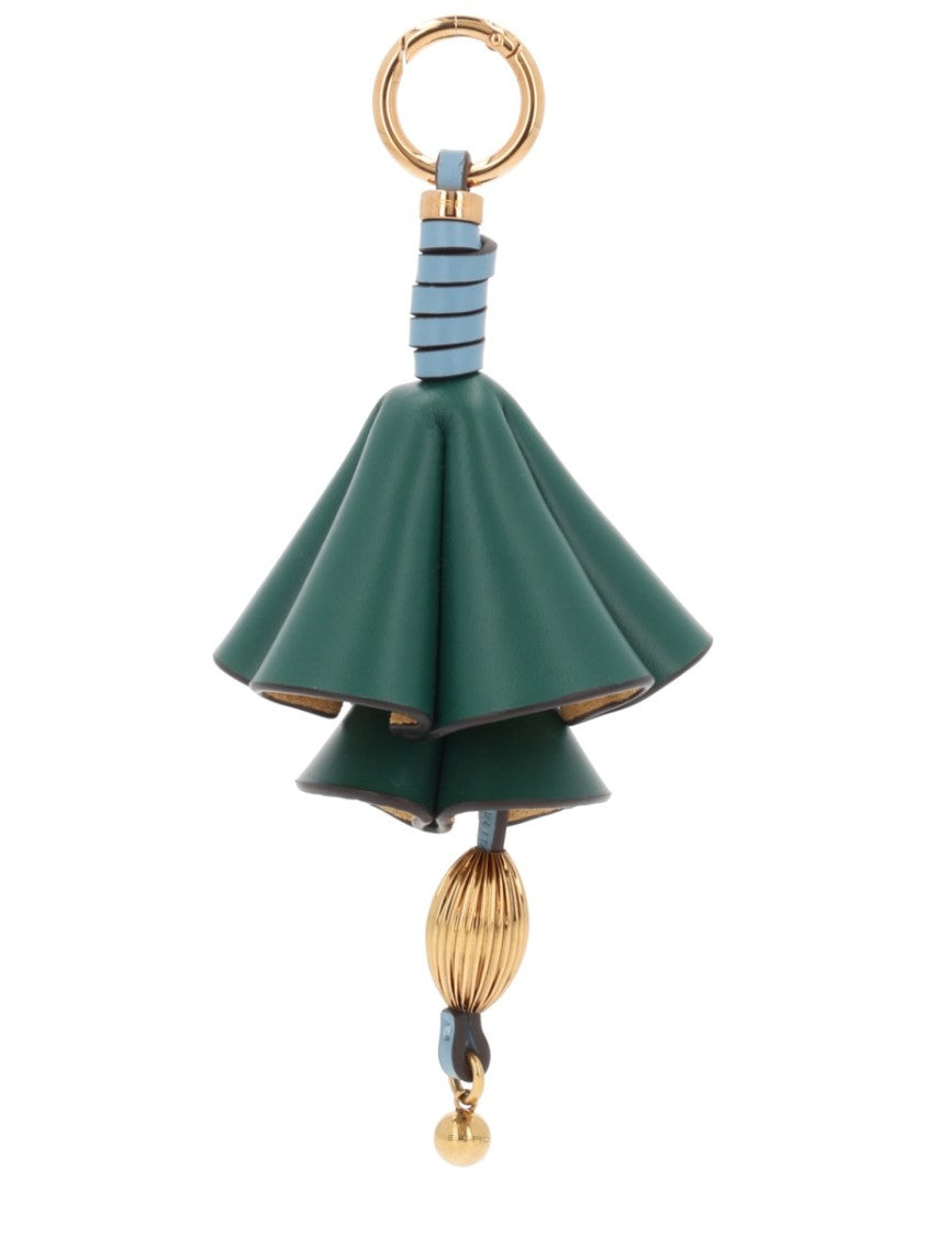 Etro Green Calf Leather Flower Charm