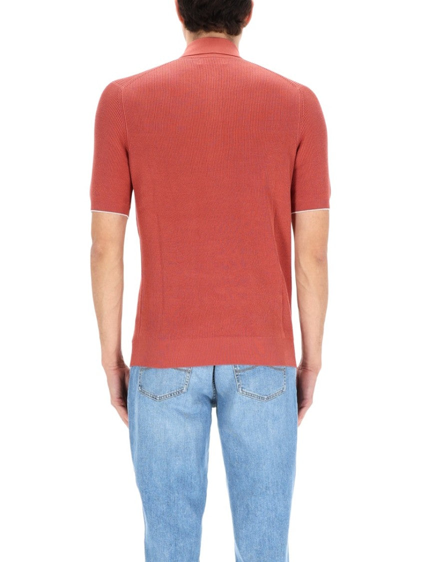 Brunello Cucinelli Ribbed Cotton Polo Shirt