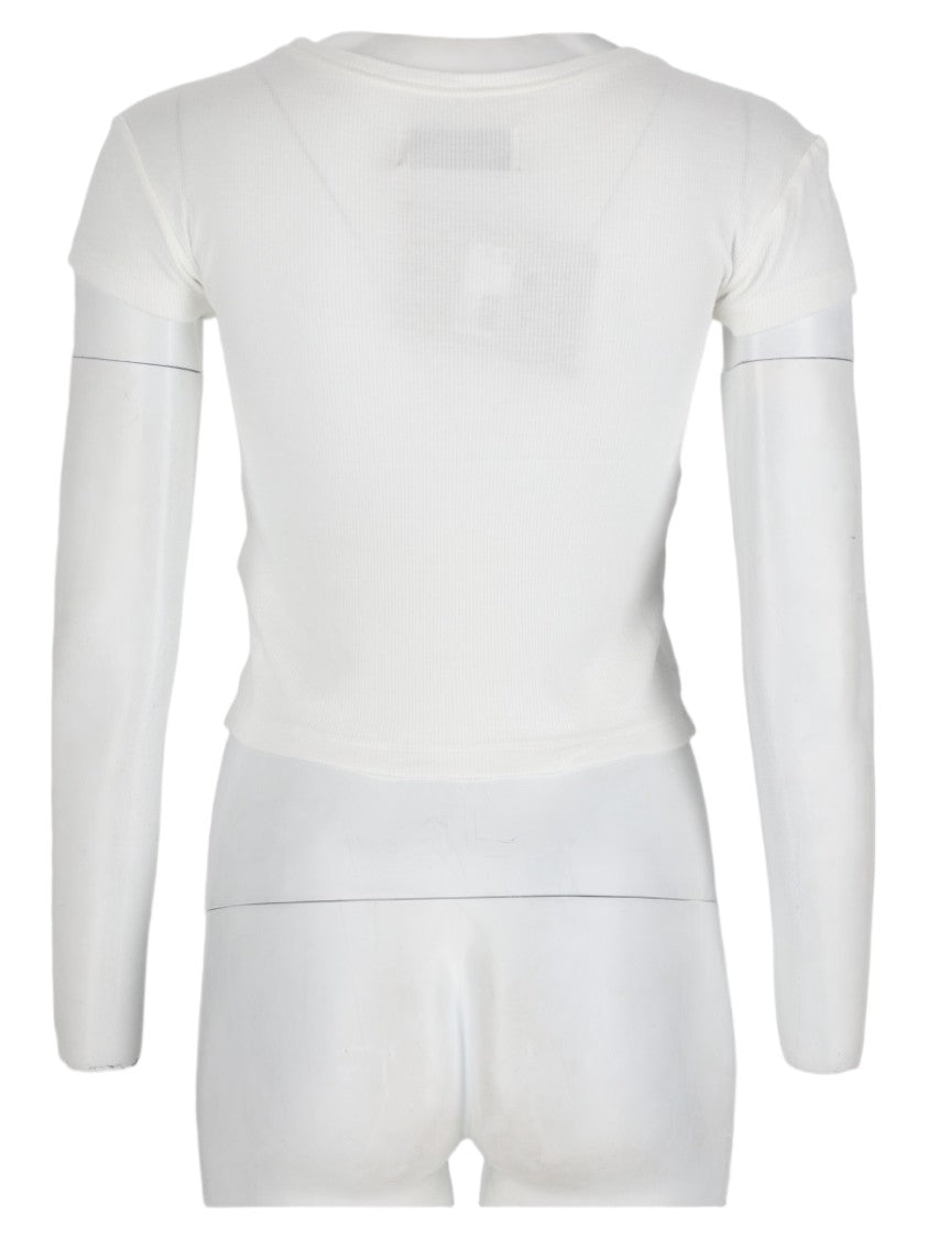 Vivienne Westwood White Ribbed Viscose-Blend Top