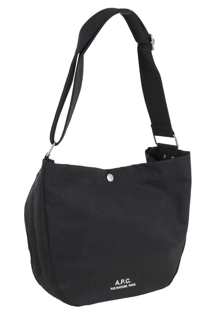 A.P.C. Black Journal Satchel Adjustable-Strap Polyester Shoulder Bag