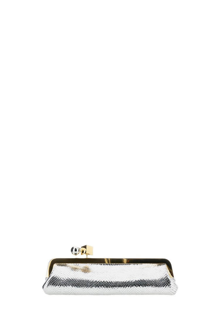 Jacquemus La Pochette Salon Snake-Effect Clutch