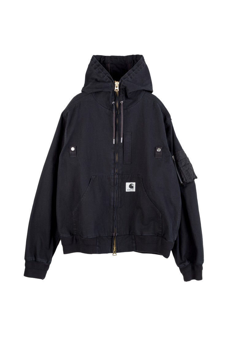 Sacai X Carhartt Wip Washed Duck Canvas Hooded Blouson Jacket