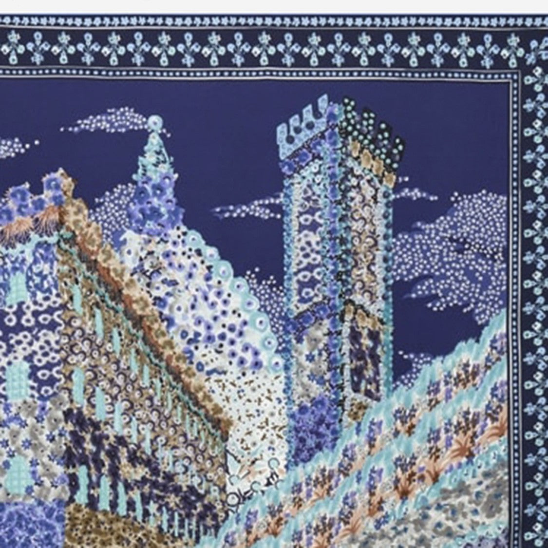 Salvatore Ferragamo Square Silk Scarf With Palazzo Print Design