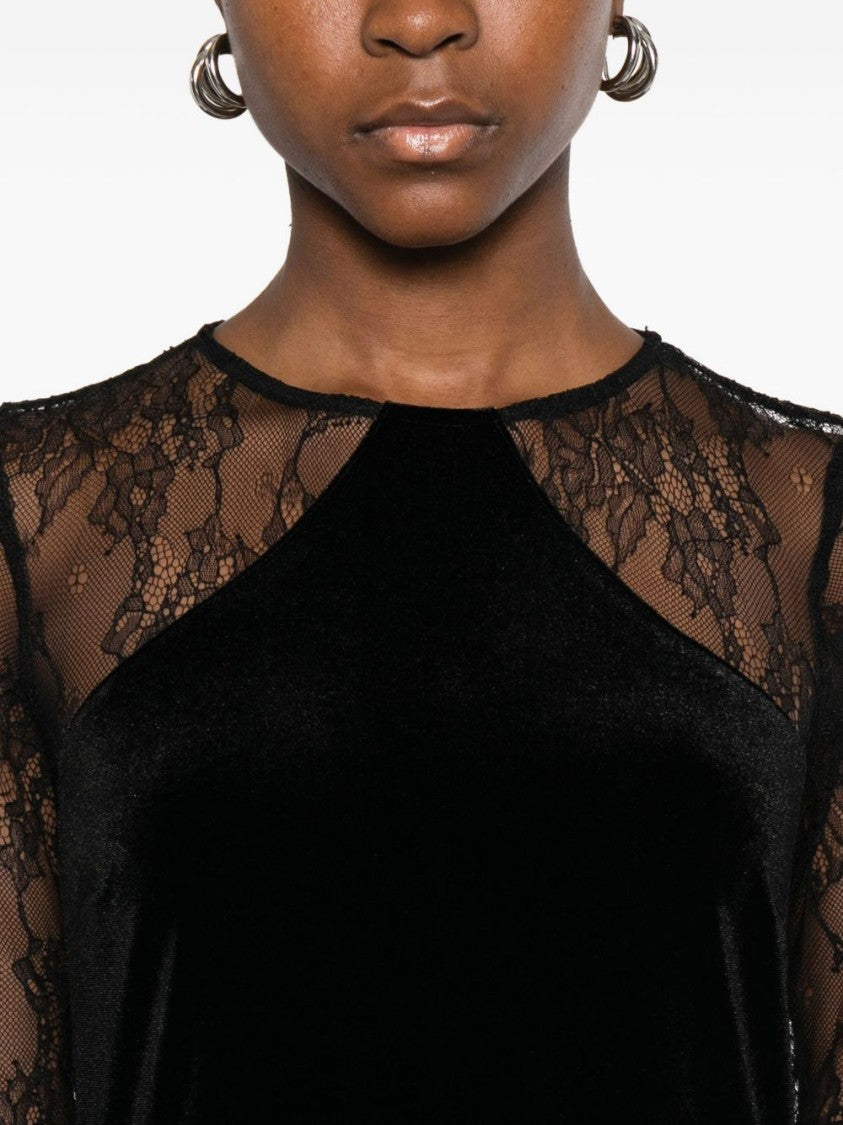 Liu Jo Velvet And Lace Mini Dress