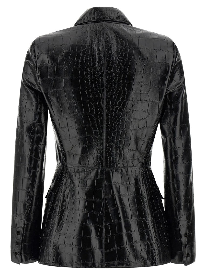Elisabetta Franchi Croc Print Blazer