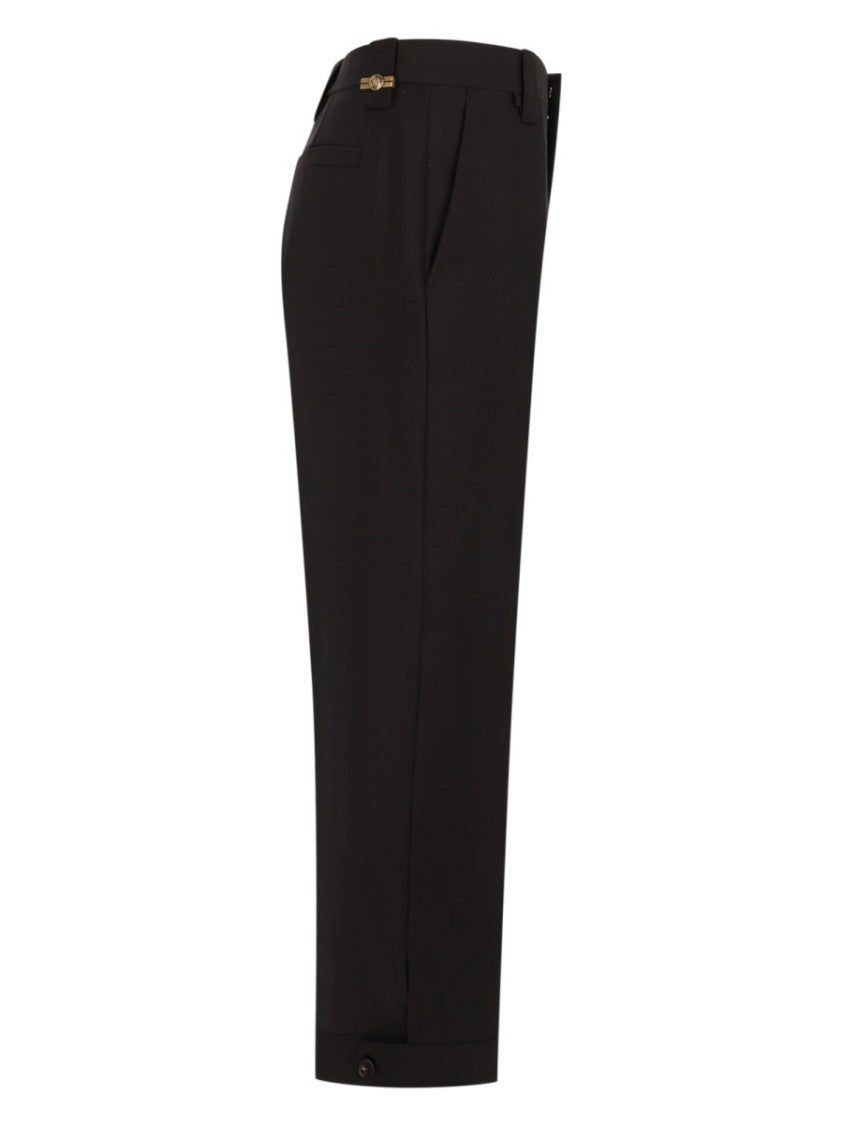 Versace Tailored Pressed Creases Wool Mohair Trousers