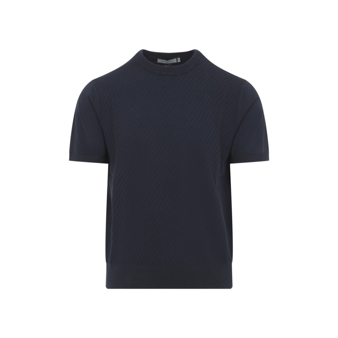 Canali Textured Blue Knit Top