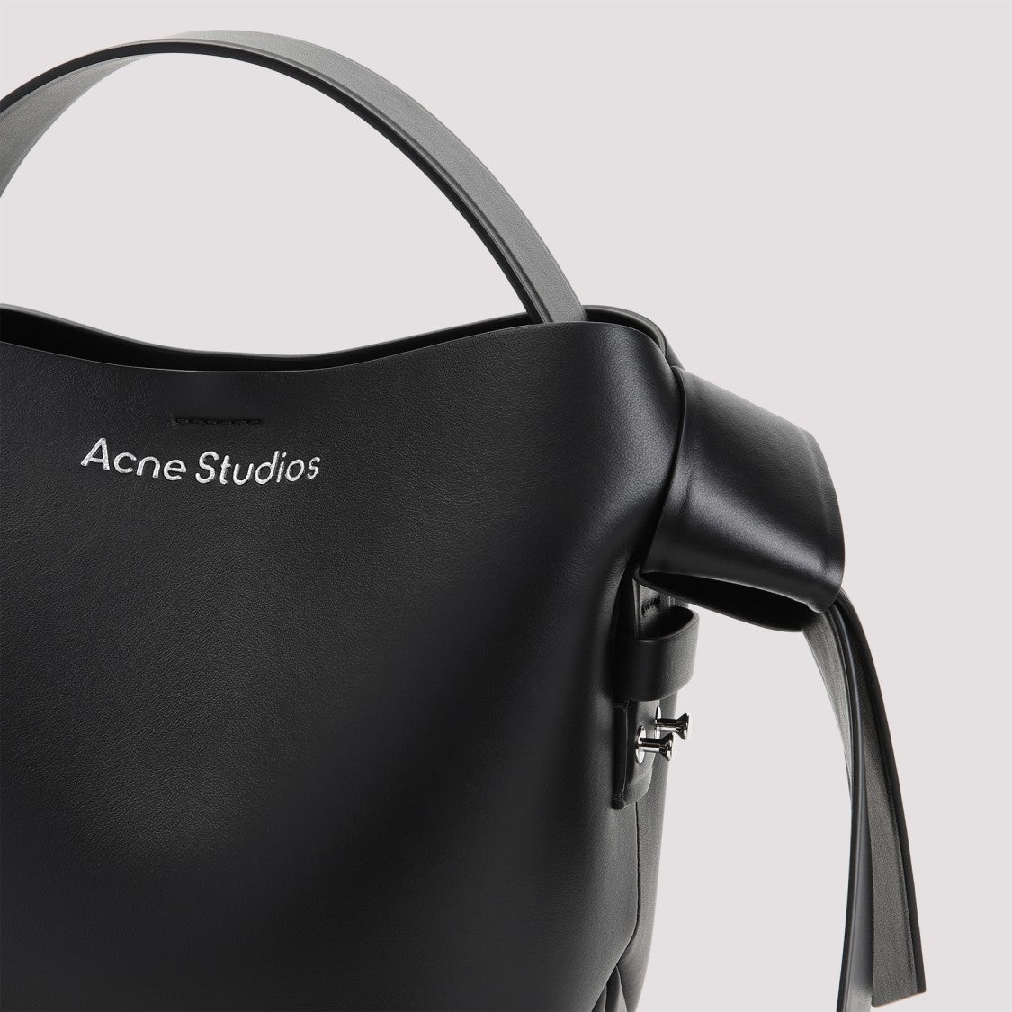 Acne Studios Structured Black Calf Leather Handbag