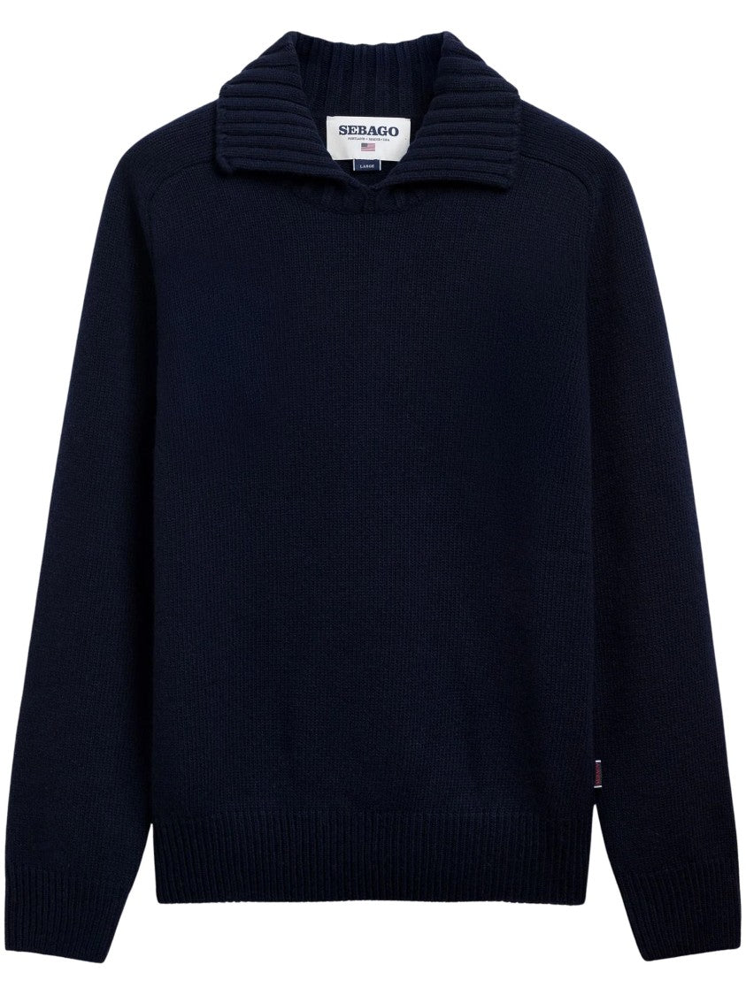 Sebago Textured Knit Sweater With Ribbed Detailing And Subtle Branding