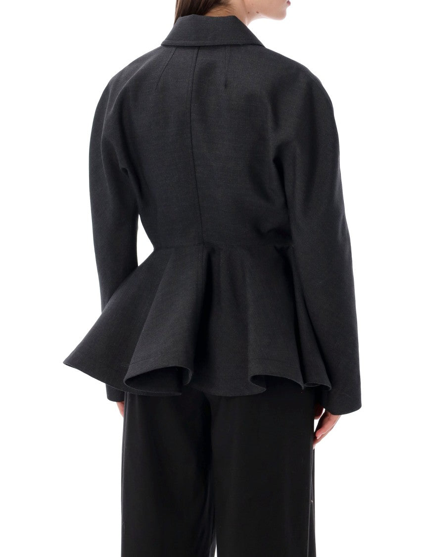 Ami Paris Peplum Structured Fitted Waist Jacket