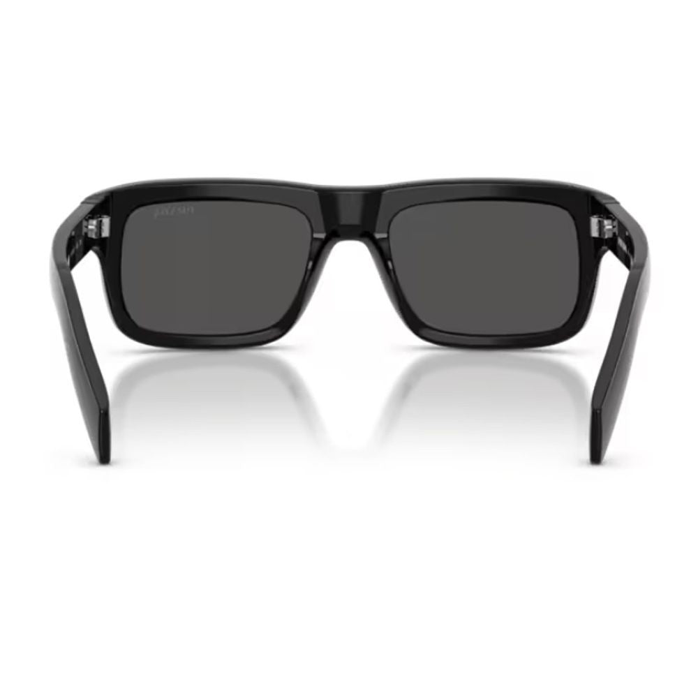 Prada Oversized Rectangular Black Acetate Sunglasses With Sculpted Frame