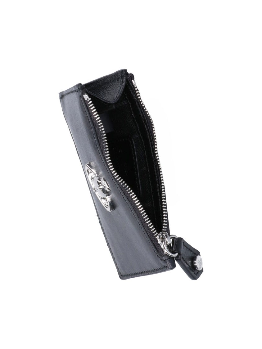 Vivienne Westwood Black Slim Zip Calfskin Cardholder