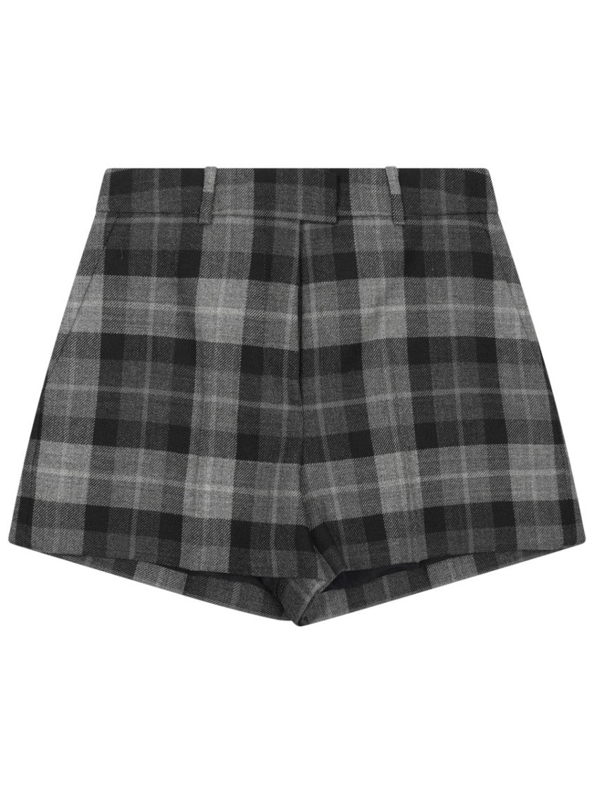 Dior Tailored Grey Tartan Shorts In Virgin Wool
