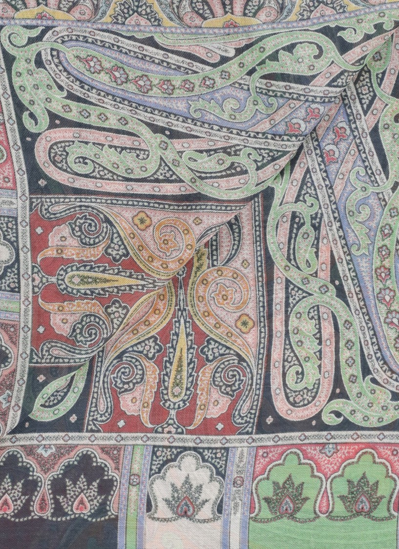 Etro Rectangular Paisley Print Scarf With Intricate Motifs