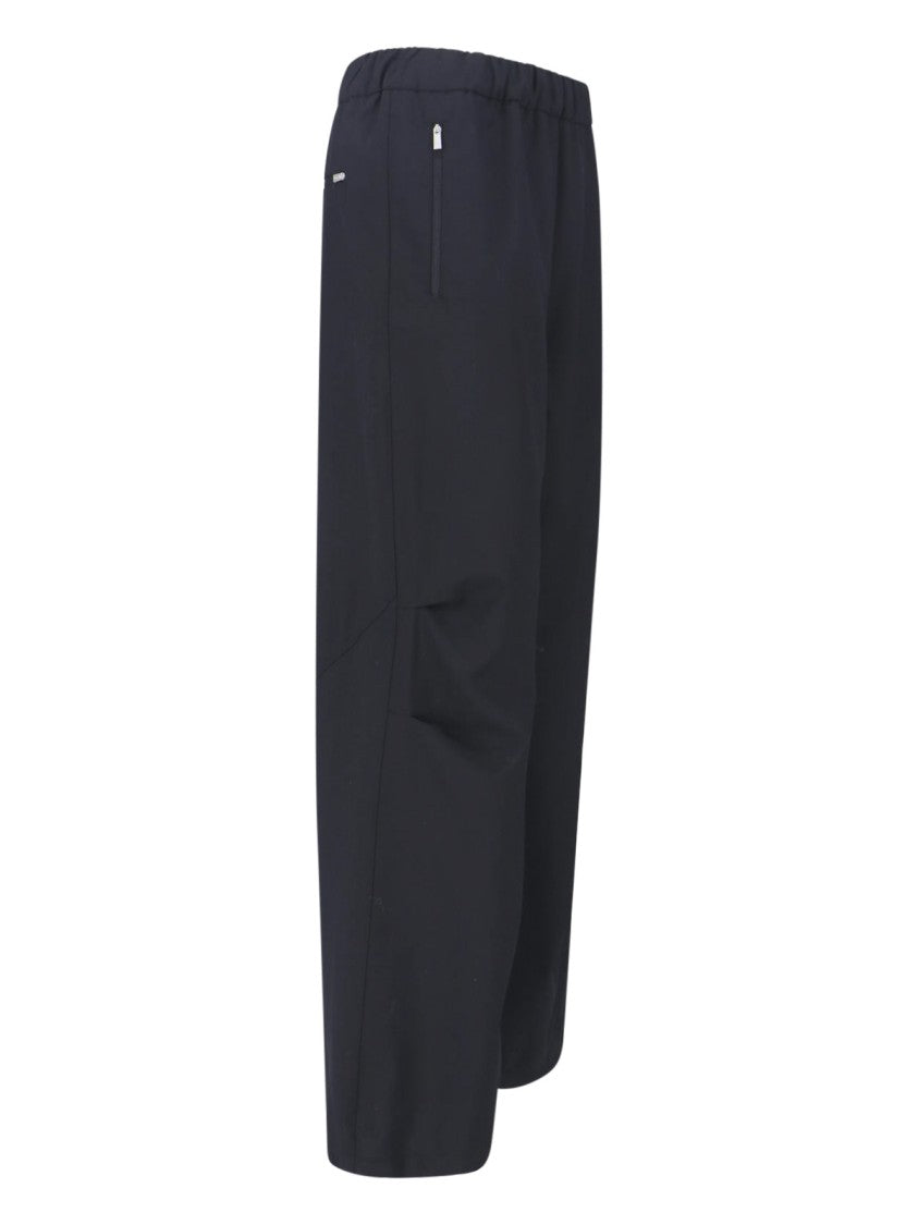 Laminar Black Wide-Leg Wool Blend Laminar Trousers