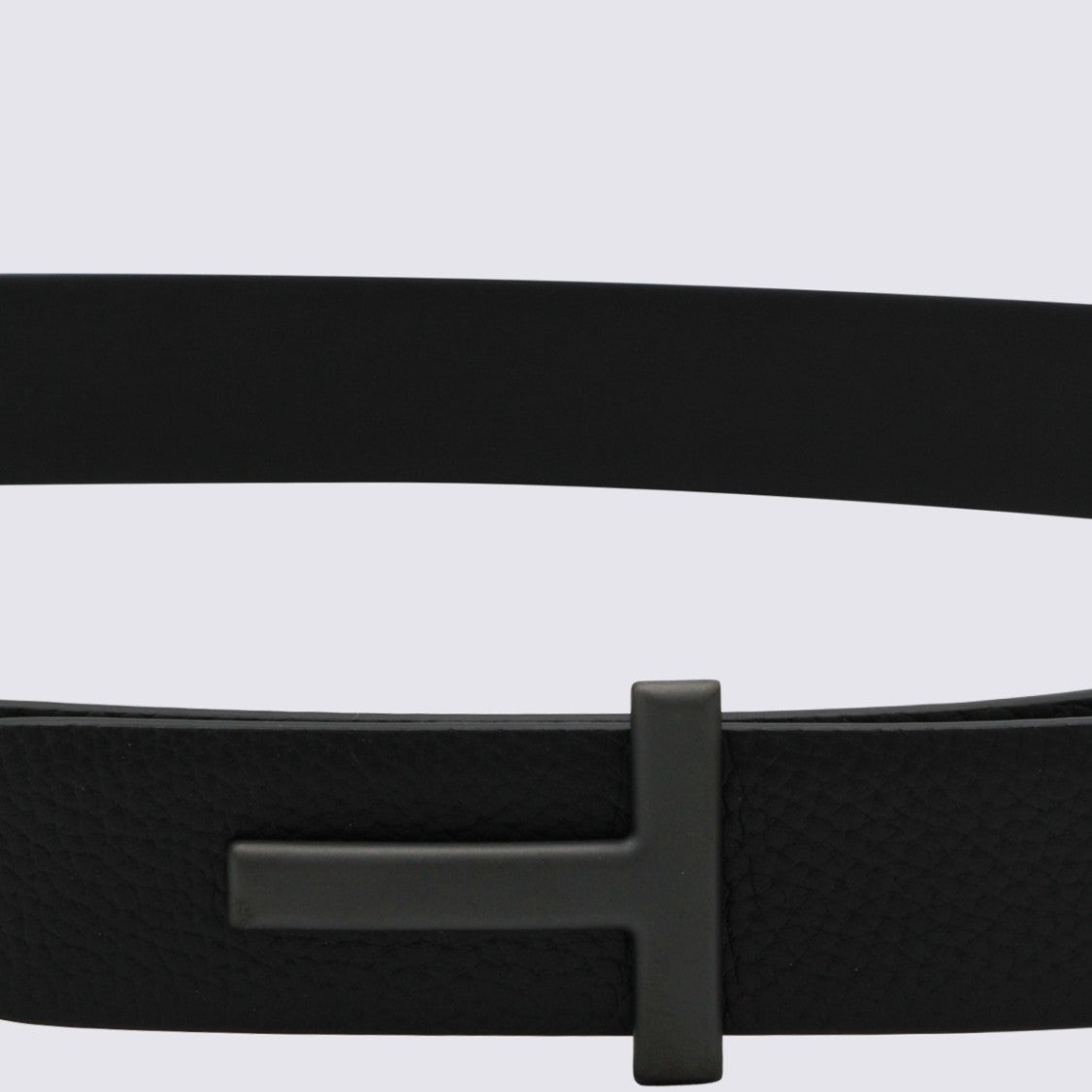 Tom Ford Black Leather T-Buckle Belt
