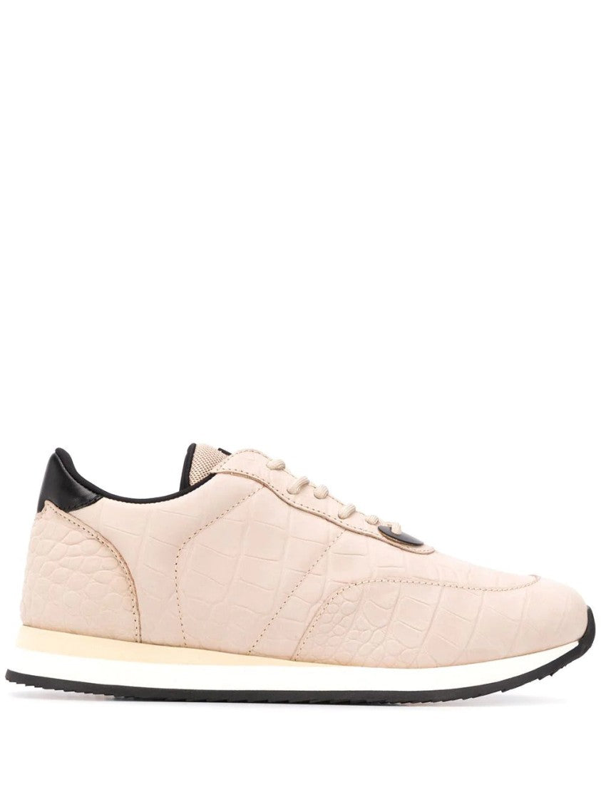 Giuseppe Zanotti Low-Profile Leather Trainers With Crocodile Texture