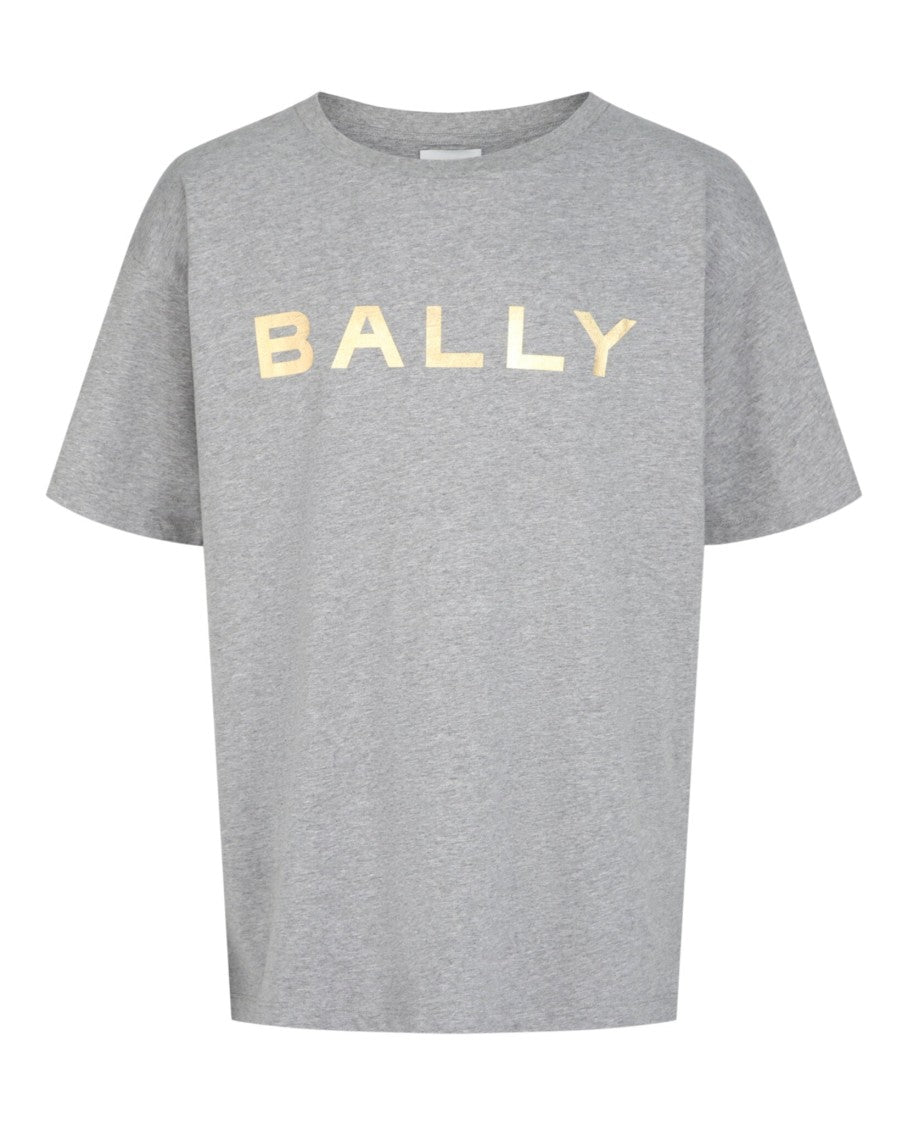 Bally Crewneck T-Shirt With Gold-Tone Logo Print