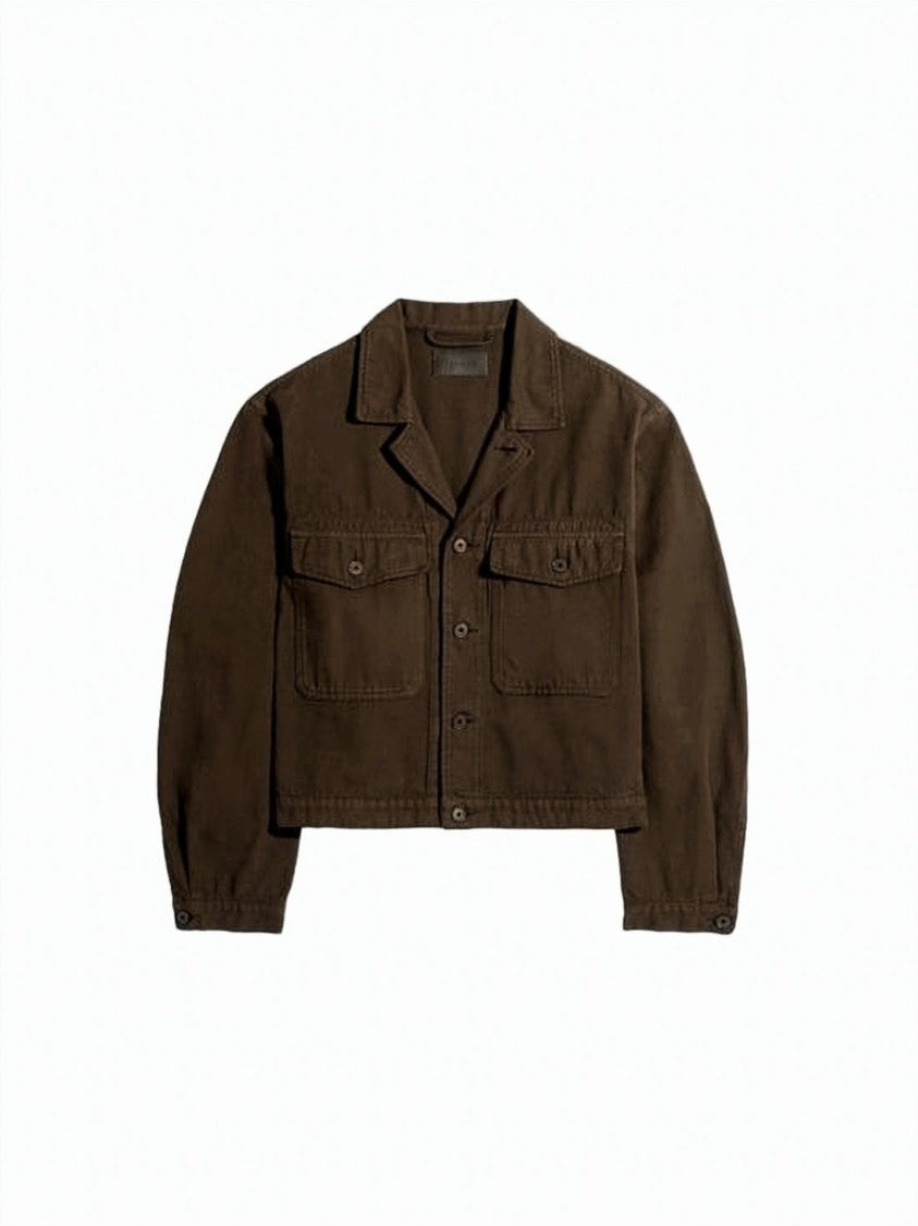 Lemaire Boxy Cropped Jacket With Notched Collar