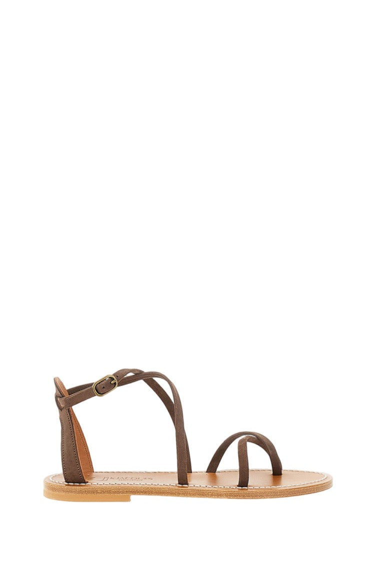 K Jacques St Tropez Brown Katano Leather And Suede Sandals