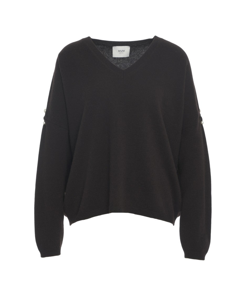 Mvm Cashmere Sweater With Pearls