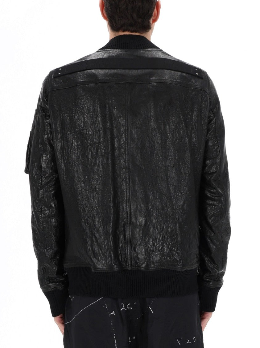 Rick Owens Classic Flight Lamb Leather Bomber Jacket