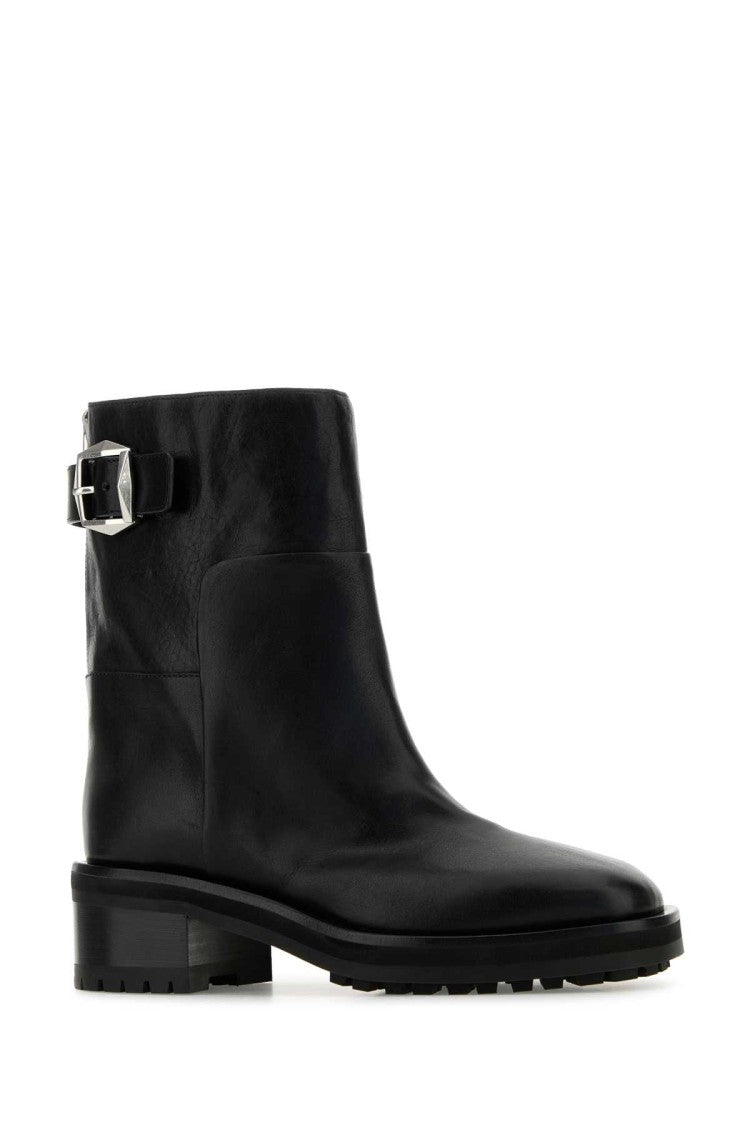 Jimmy Choo Black Leather Brooklyn Ankle Boots