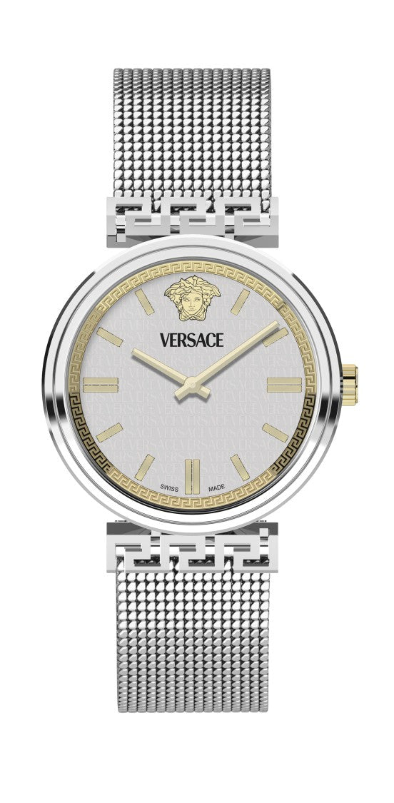 Versace Mythos Stainless Steel Quartz Watch With Silver Grey Dial