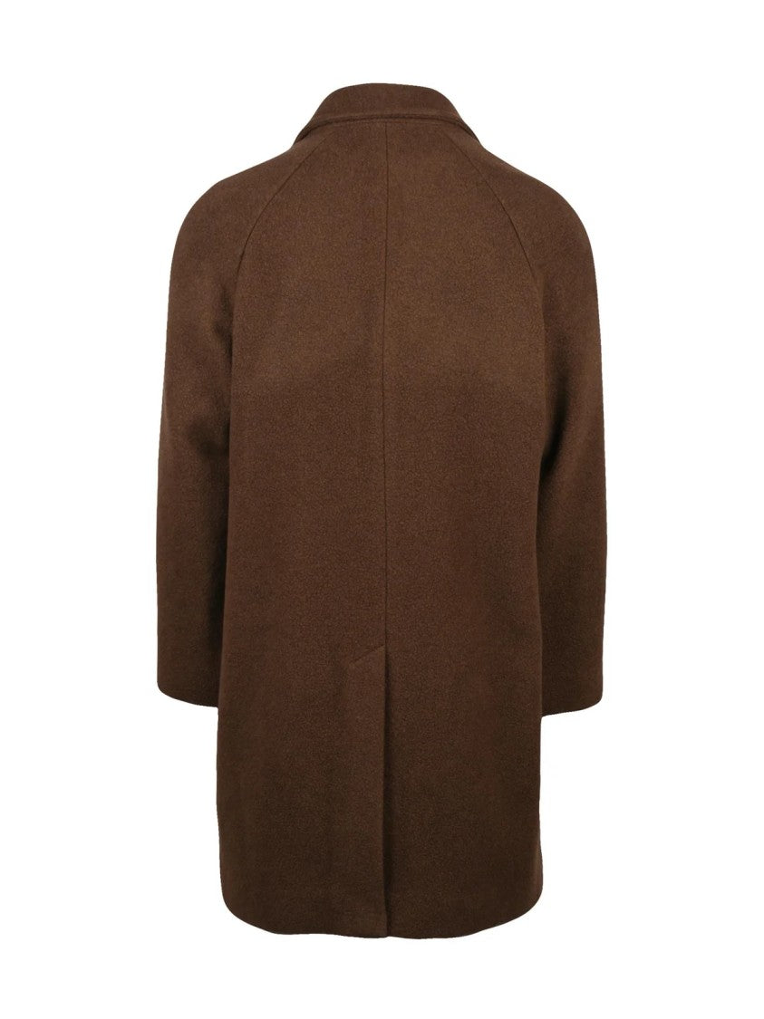 Circolo 1901 Chocolate Virgin Wool-Cashmere Coat