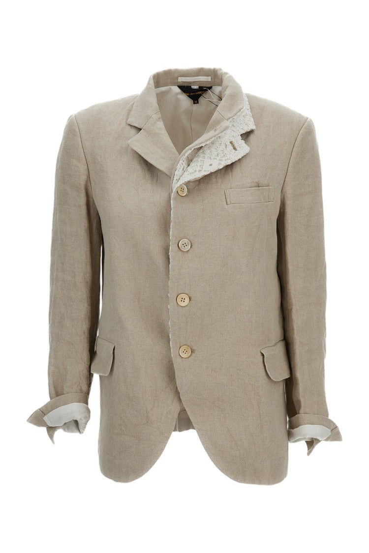 Comme Des Garçons Single Breasted Linen Blazer