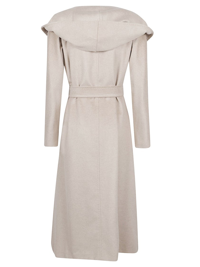 Max Mara Knee-Length Cashmere Coat With Draped Collar