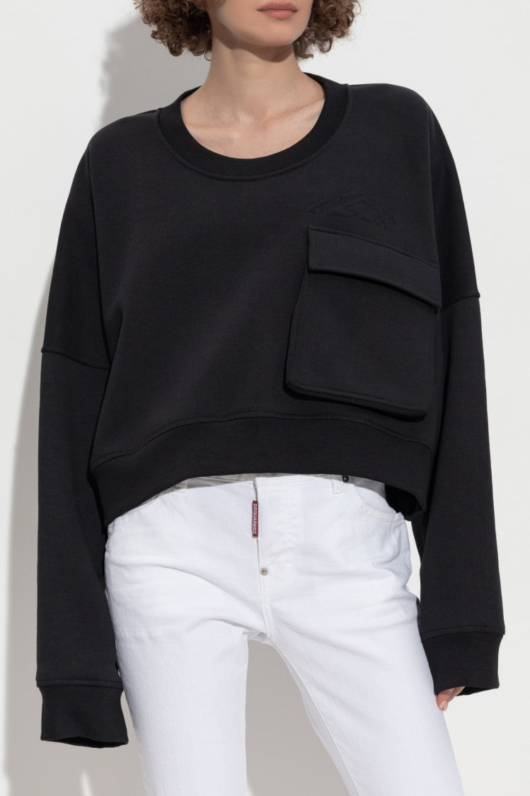 Dsquared2 Modern Cropped Sweatshirt With Large Pocket