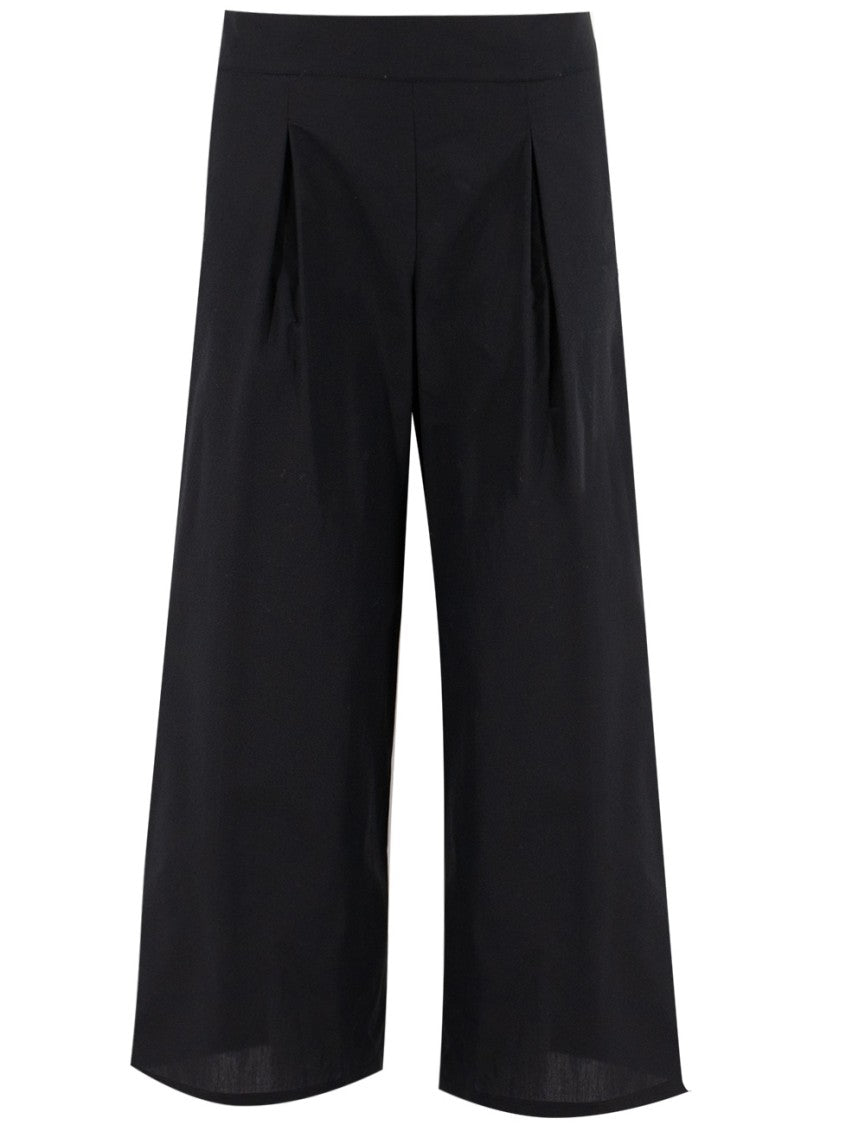 Ermanno Scervino Wide-Leg Cotton Trousers With Side Pleats