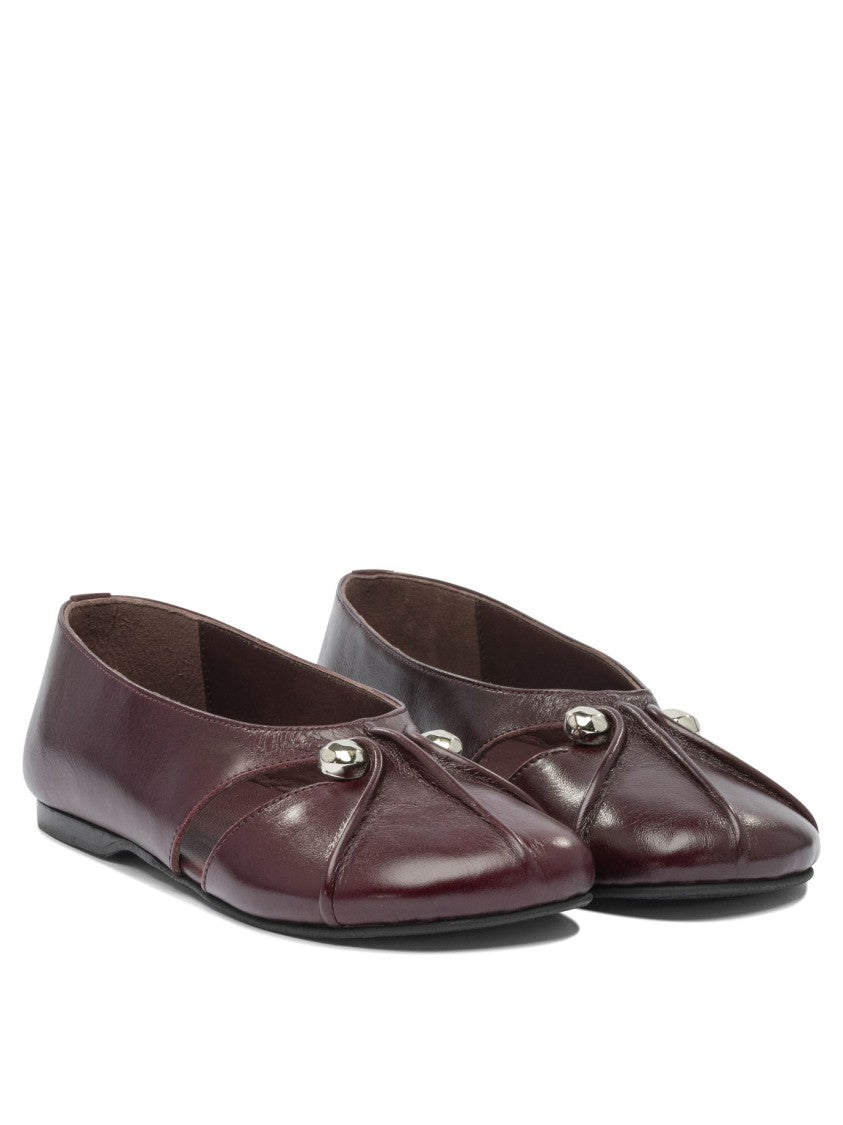 Alohas Ravena Rift Burgundy Leather Ballet Flats