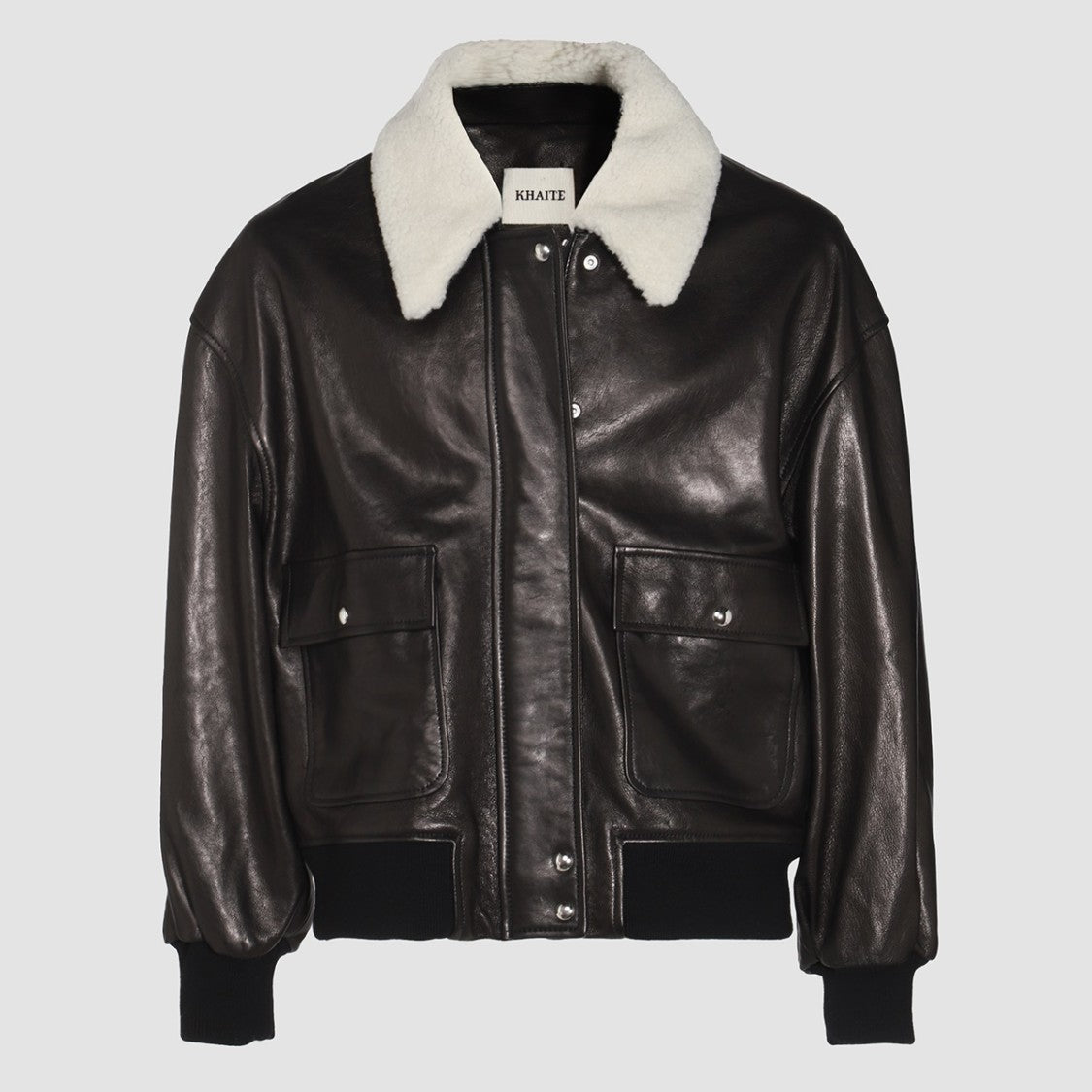 Khaite Black Leather Jacket