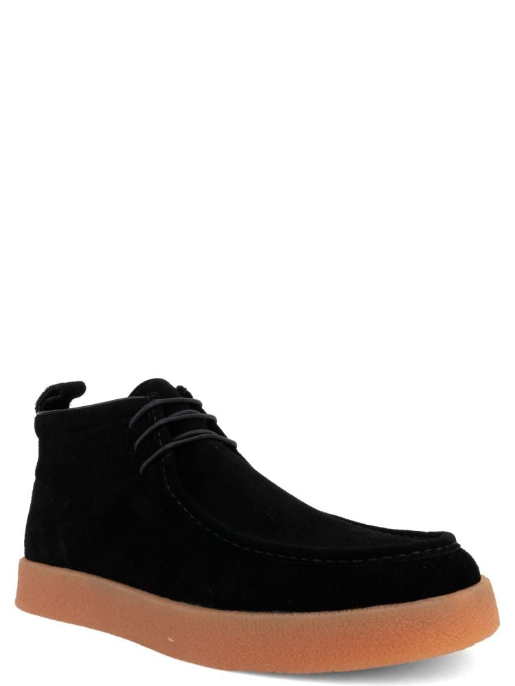 Sergio Moretti Black Lace-Up Suede Ankle Boots